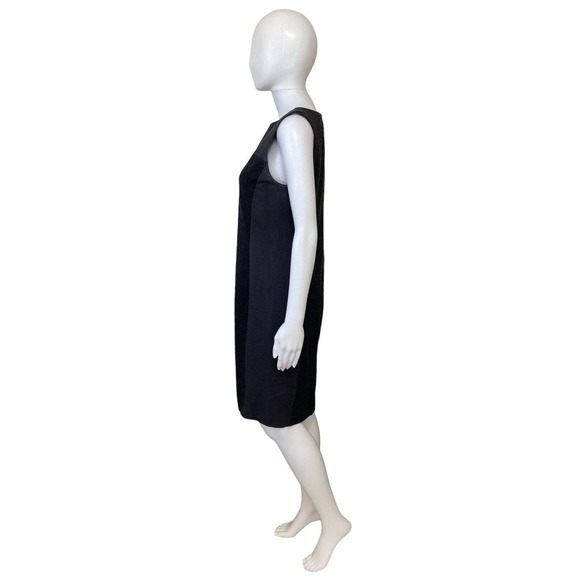 EILEEN FISHER Charcoal Stretch Color Block Boat Neck Sleeveless Dress Size 6 - Picture 3 of 8